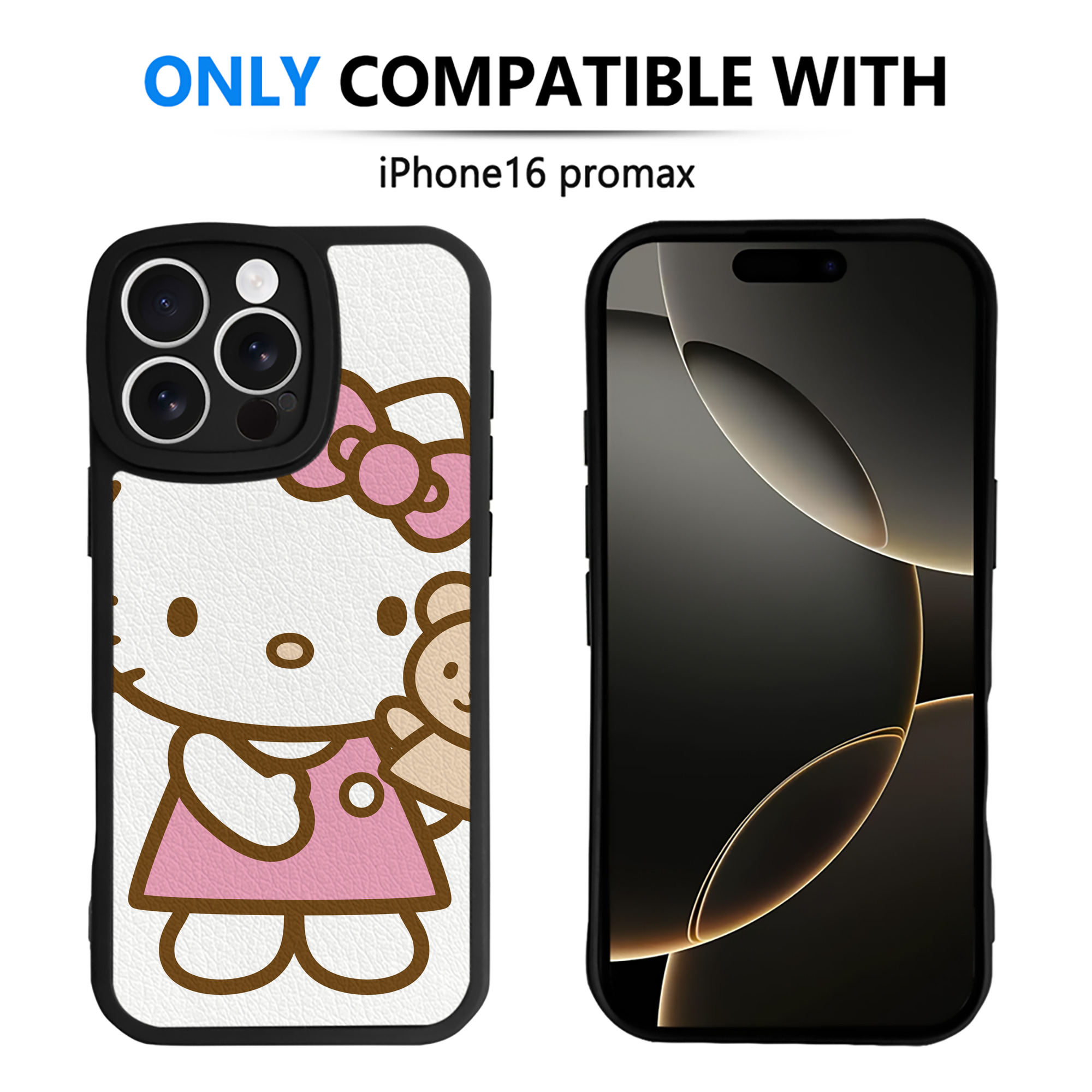 （画像用） Hello Kitty ハローキティ 【iPhone 16シリーズ対応】シリコンスマホケース（レザー調） 材質：シリコン